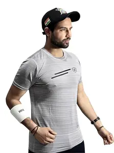 VATS Sports Men's RTS Lycra T-Shirt Regular Fit H/S (Pack of 2) (X-Large, Grey)