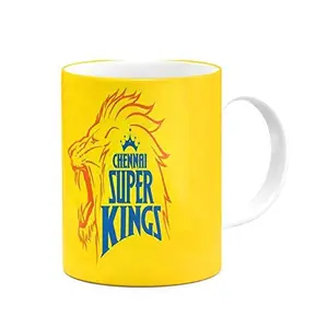 KD RETAIL Ipl Merchandise Chennai Super King Logo Ceramic Coffee Mug - Gift for Friend (Multicolor)