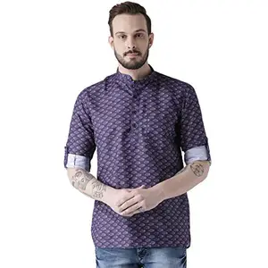 hangup Mens Regular fit Print Kurta Size 42 (K1_Kurta_42) Multicolour