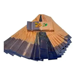 saree with blouse-Banarasi Kanchivaram Cotton Silk Saree with Unstitched Blouse Material