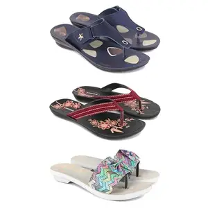Women's Comfortable Sandal,Casual Lightweight Sandal for Everyday Wear | D_(COMBO-3)-1973-O22-1966-8