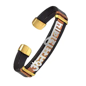 Superstore18 Pure Brass Black Rhodium Om Namah Shivay Kada Hindu Temple Jewellery Men Women (SST8185KDNI)