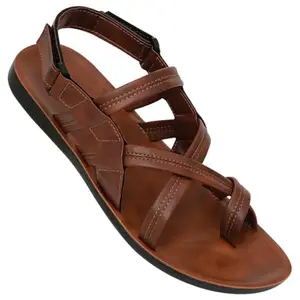 WALKAROO 13512 Mens Stylish Sandals For Casual wear and Regular use - Tan