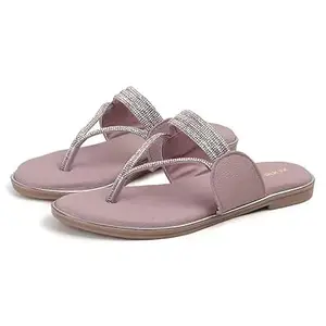 NV Style Women's and Girls Synthetic Flat Slipper | Lightweight Comfortable Soft Sole TPR Slip-On Casual Sandals Footwear for Office Casual