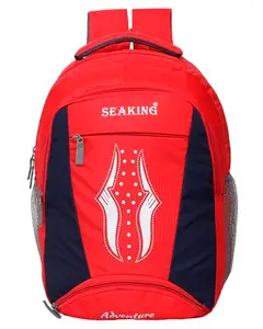 First Look Unisex Multipurpose Use Polyester Backpack Bag with Padded Laptop Compartment & Multiple Pockets (Red)