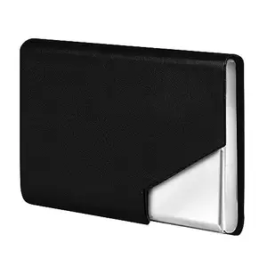 Lorem Black Small Pocket Sized Metal ID, Credit-Debit Card Holder with Magnetic Shut Button for Men & Women WL602