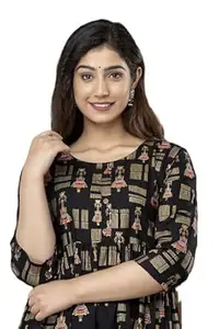 Naarika Women’s Rayon Printed Maternity & Feeding Kurti with Concealed Zippers (NAK)