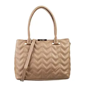 Metro Beige Faux Leather Premium Zipper Casual Shoulder Bag For Women (66-7351)