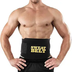 VINGABOY Men Black Waist Trimmer Sweat Slim Body Shaper Belt (X - Large)