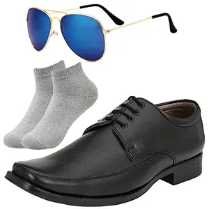 Vitoria Stylish Men Formal Shoes with Free Light Gray & Black Avter Unisex Sunglasses Combo (Numeric_10)