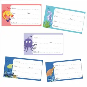 VISUALCREATION Visual Creation Note Books Stickers for Kids School Labels Blank (Sticker Count 30) Under The Sea School Tags