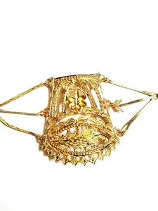 Vintage Style Gold-Plated Wide Cuff Bracelet, Ornate Floral Design, Antique Finish