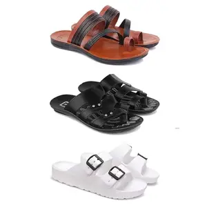 DRACKFOOT Men's Sandals | Lightweight Wear| Stylish & Easy to Wear For Men's GR-SAN-(3-COMBO)-3151-3126-3113-10