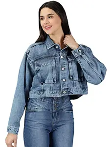 SHOWOFF Women's Spread Collar Solid Blue Open Front Jacket-GZ-5554_Blue_XXL