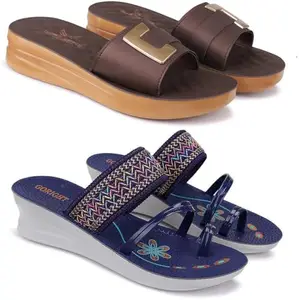 BERSACHE Extra Soft Classic Casual Slippers for Women with Regular wear | Ultra Soft & Flexibility Technology | HT-Slip(Com)-6154-1947 Multicolor