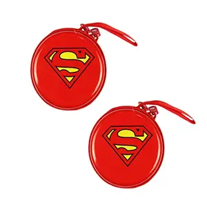 Stealodeal Super Man Aluminium Dual Zipper Coin & Earphone Case(Pack of 2)