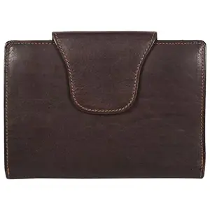 LMN Genuine Brown Leather Wallet for Women_9722 (6 Credit Card Slots)