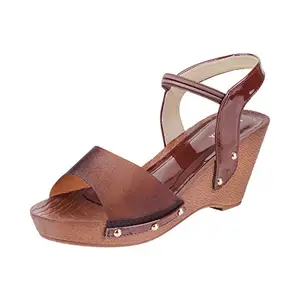 Walkway by Metro Brands Women's Bronze Fashion Sandals-7 UK (40 EU) (33-557)