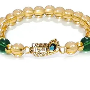 ASTROGHAR Shri Krishna Ji Lucky Auspicious Charm Yellow Crystals Bracelet