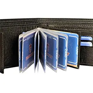 Fashnet Men 10X12X1.5 cm Artificial Leather Black Wallet