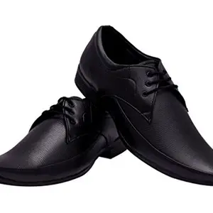 inlazer Zenonz Men's Faux Leather Office Wear Derby Formal Lace-Up Shoes (Black, Numeric_9)