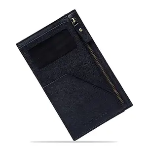 LOUIS STITCH Mens Black Italian Saffiano Leather Passport Holder RFID Blocking Multiple Card Slots Handmade Premium Slim Wallets Unisex (PHCZJB_GE)