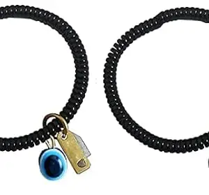 COLOUR OUR DREAMS Nazar Battu Evil Eye Knife Bracelet Free Size for Men and Women | Stylish and Trendy Evil Eye Bracelet Nazar Battu Black Beaded Bracelets Unisex