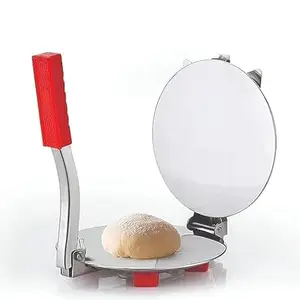 UB Store Tortilla Press with Red Handle, 20 cm Diameter, Heavy Duty Aluminium Roti Maker PACK OF 1
