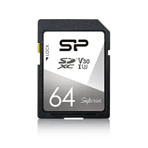 Silicon Power 64GB SDXC UHS-I SD Memory Card, Up to 100MB/s Read & 80MB/s Write, Class 10 U3 V30 4K UHD, Superior Series