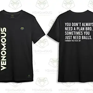 Generic Venomousapparels Men's Round Neck Half Sleeve You Don�t Always Need A Plan Bro Printed T-Shirt (Small) Black