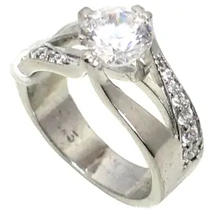 Rajasthan Gems Ring Band 925 Sterling Silver Cubic Zirconia CZ Zircon Stone Designer Women Handmade Gift k017