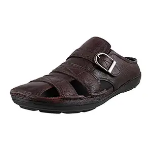 Metro Men's Brown Leather Sandals-8 UK (42 EU) (18-21)