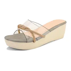 Centrino Women's Wedge Heel Sandals | Stylish Slip-On Sandals for Ladies | Soft Cushioned Footbed for Comfort | Elegant & Trendy Design | Lightweight and Durable Fashion Footwear 9414-8