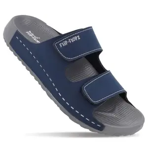 WALKAROO Men's Casual Slip On EVA Clogs with Adjustable Hook and Loop Straps WE8818 Blue Grey