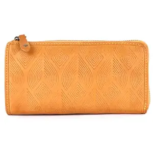 KOMPANERO Genuine Leather Women's Wallet (C-12938-MUSTARD)