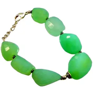 RRJEWELZ Aqua Chalcedony Bracelet for Men & Women – 15-23mm Tumble Faceted Blue Beads – 7 inch with Silver Plated Clasp – Healing, Fashion, Gift, Spiritual, Yoga|LCBR_RR_00639