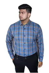 Men's Cotton Lycra Full Sleeve Checked Casual Shirt (Purple, L)-PID47234