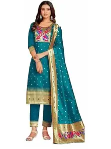 KF KRITVA FASHION Women's Long Pure Khadi Cotton Lace Work Street Cut,off white color, Full Sleeve, Casual Office Wear Stylish Readymade Kurti with Palazzo Pant Set