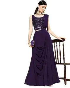 KAVATHIYA Women's Embroidered Georgette Lehenga Choli Set with Dupatta