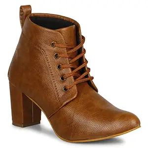 Saheb Latest Heel boots for girls and women (41, Tan, 507)