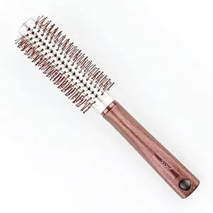 Scarlet Line Professional 2 Tone Large Round Hair Brush with Handle, Ball Tip Soft Nylon Bristles for Volumizing n Styling for Men and Women_Copper