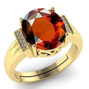 APSSTONE 12.25 Ratti 11.50 Carat Gomed Hessonite Stone Gold Adjustable Ring For Men And Women