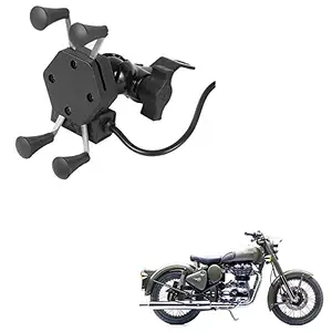 Auto Pearl -Waterproof Motorcycle Bikes Bicycle Handlebar Mount Holder Case(Upto 5.5 inches) for Cell Phone - Royal Enfield Bullet 500