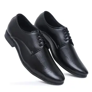 SHUAN Synthetic Leather Formal lace ups for Men Black