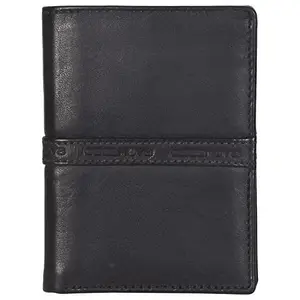 LMN Genuine Leather Black Color Note Case for Men 12784 (5 Credit Card Slots)