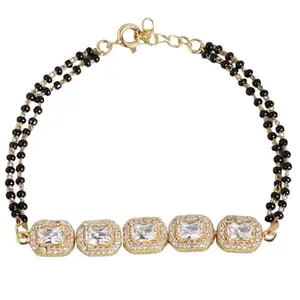 ZAVYA 925 Sterling Silver Cubic Zirconia Modest Gold Plating Chain Bracelet | Gift for Women and Girls | With Certificate of Authenticity and 925 Hallmark |Rakhi Gift for Sister