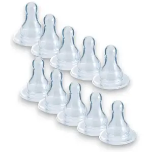 RB POINT Newborn Nipple: Gentle Start for Your Little One (Pack of 10 Niples, Suitable for All Bottle, Silicone)