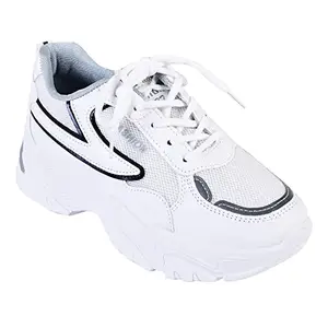 CASSIEY Women's Running & Walking Sports Shoes for Girl's Grey- 4 UK