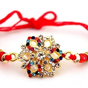 Desert Designs Lucky Diamond Rakhi set for tied on brothers wrist (MD)