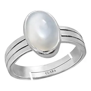 Clara Moonstone 4.8cts or 5.25ratti stone Silver Adjustable Ring for Men